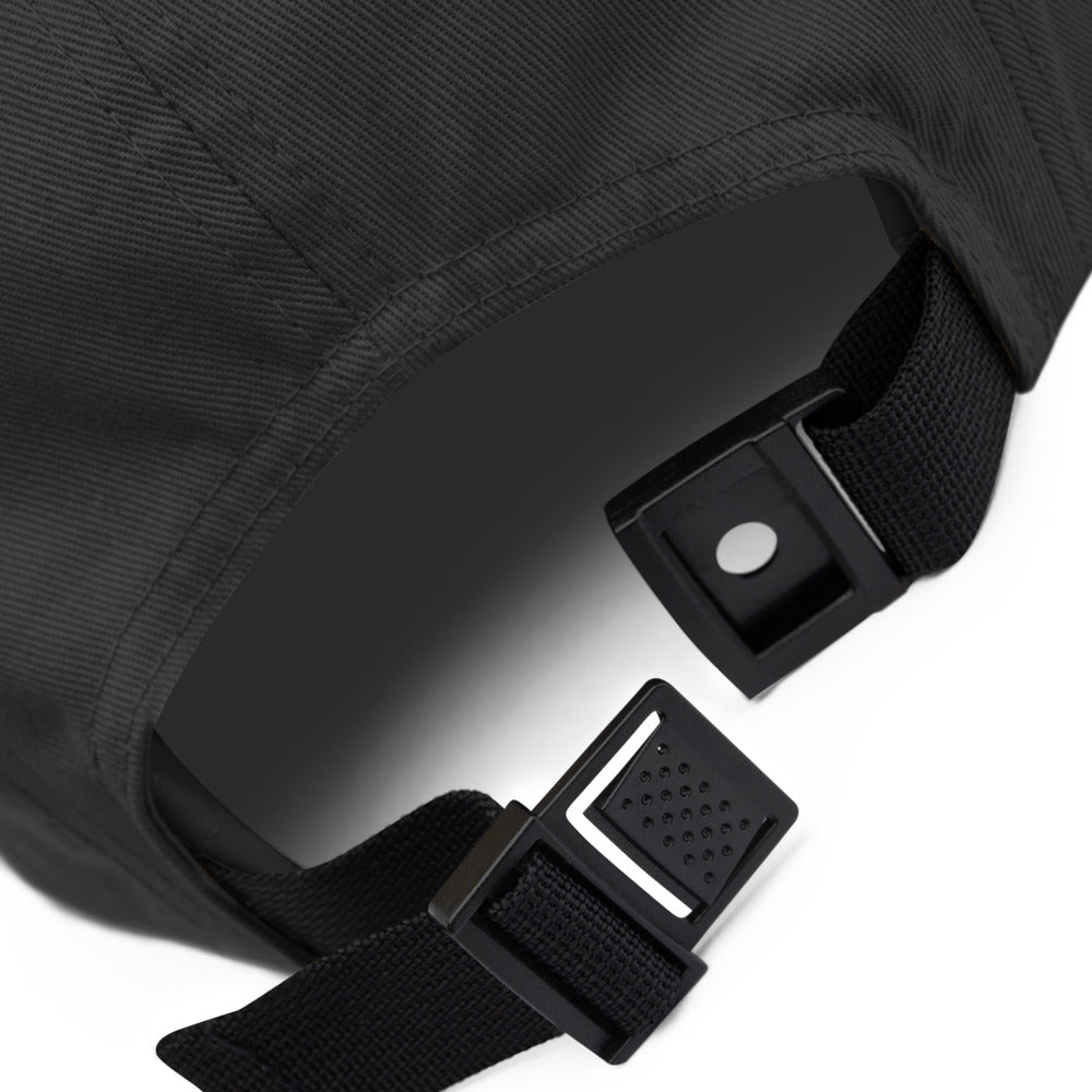 Acura NSX (1991) Five-Panel Cap in Black — close-up of garment construction and fabric