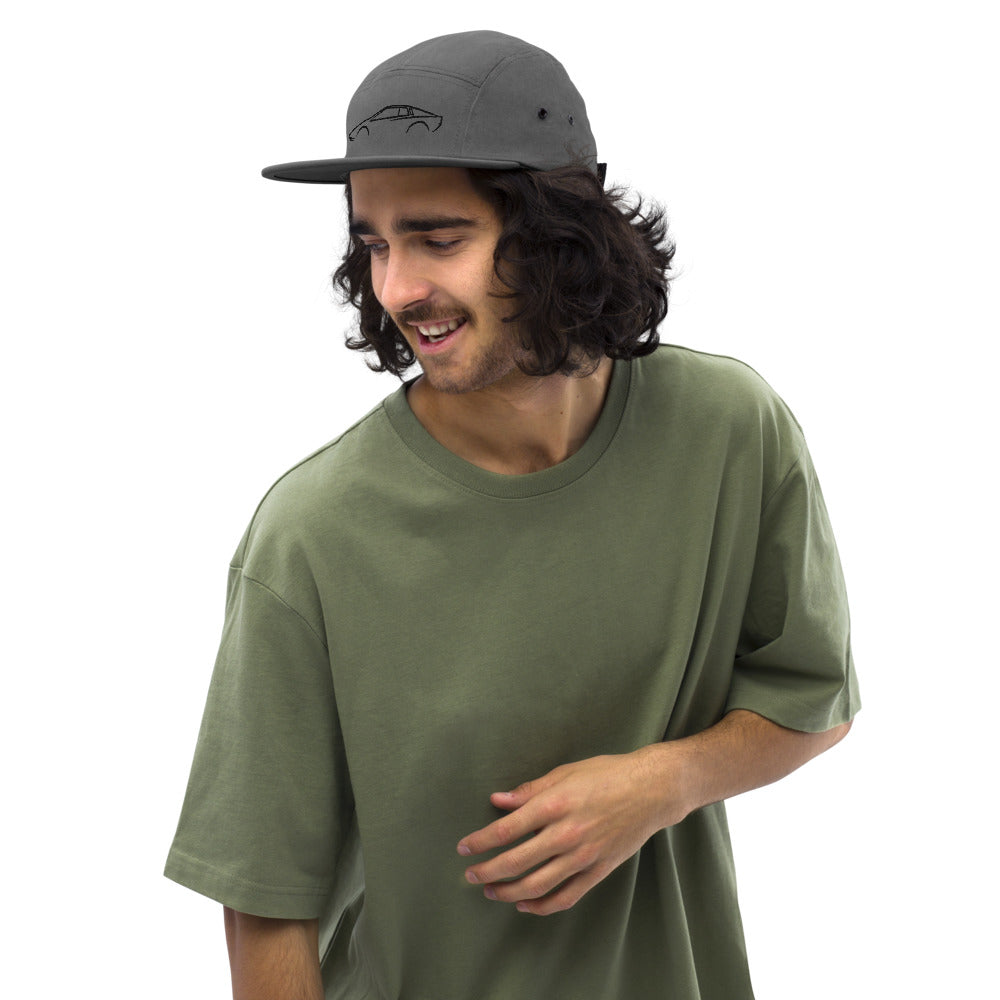 Lotus Esprit S1 Five-Panel Cap in Grey — model wearing the garment