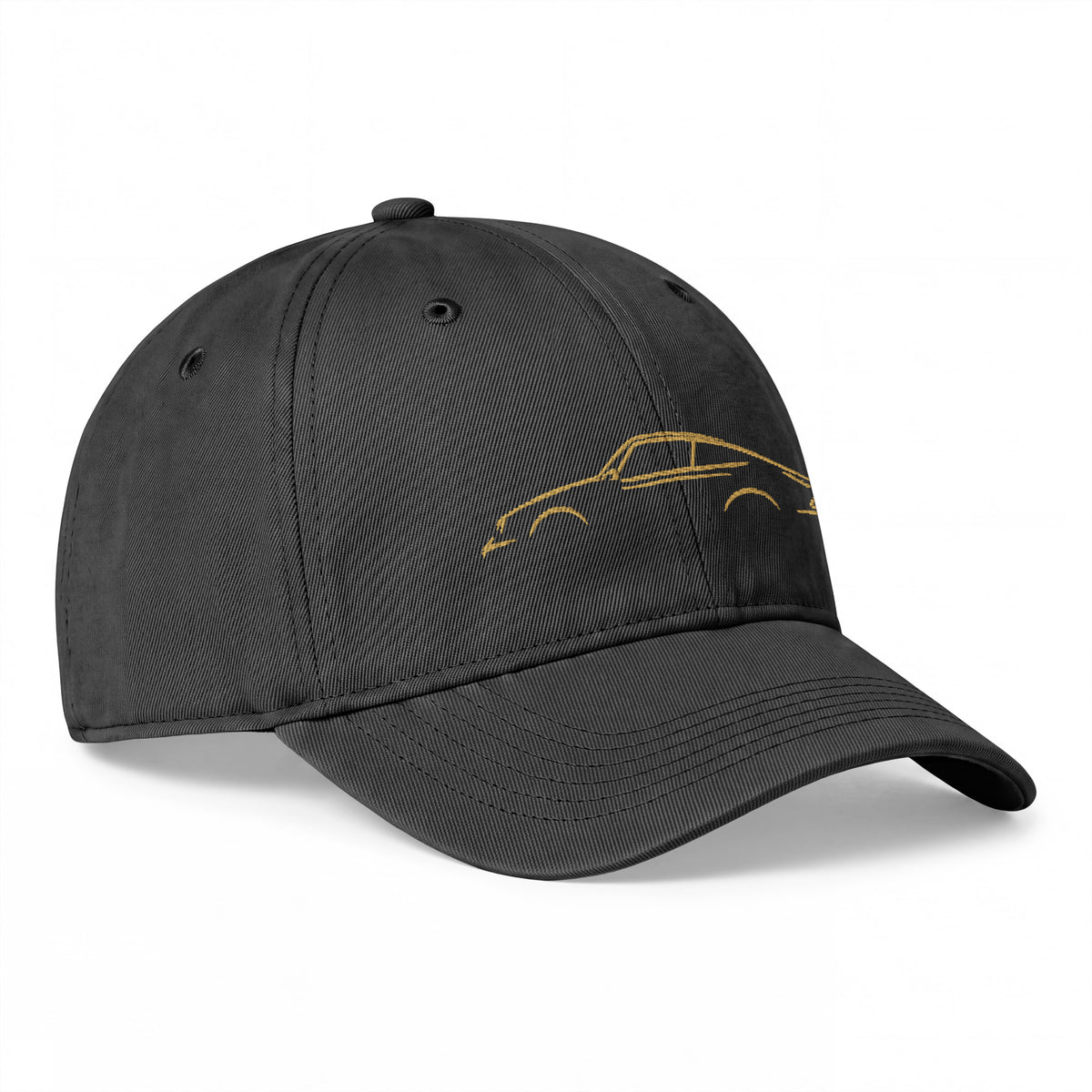 Porsche 911 (G-Series) Washed Cap in Black — right front angle view