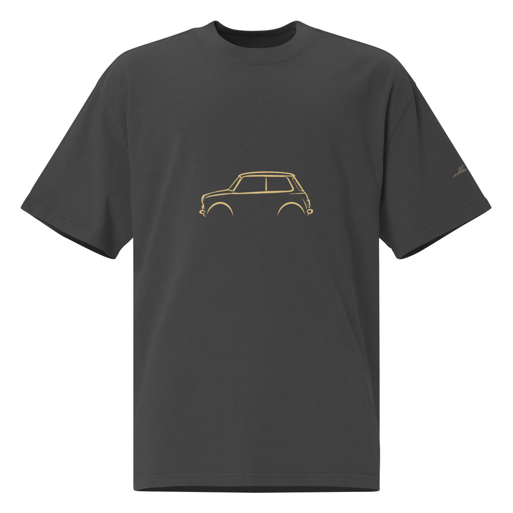 Classic Mini Cooper Vintage Faded Tee in Faded Black — front view