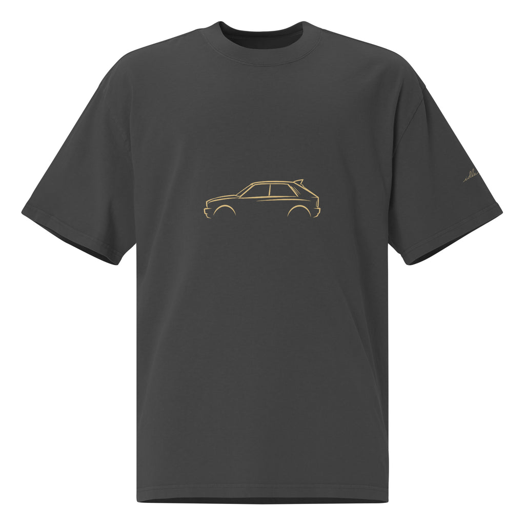 Lancia Delta Integrale Evo Vintage Faded Tee in Faded Black — front view