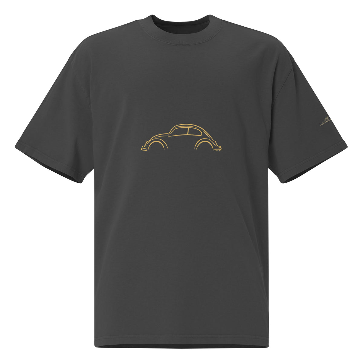 Volkswagen Beetle Vintage Faded Tee in Faded Black — front view