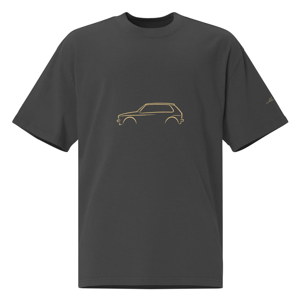 Volkswagen Golf GTI Mk1 Vintage Faded Tee in Faded Black — front view