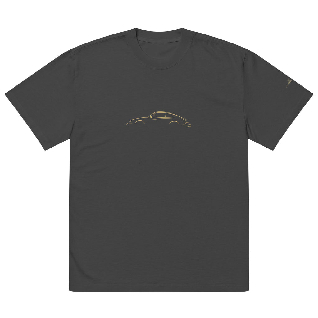 Porsche 911 (G-Series) Vintage Faded Tee in Faded Black — front view
