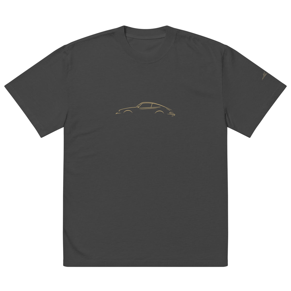 Porsche 911 (G-Series) Vintage Faded Tee in Faded Black — front view