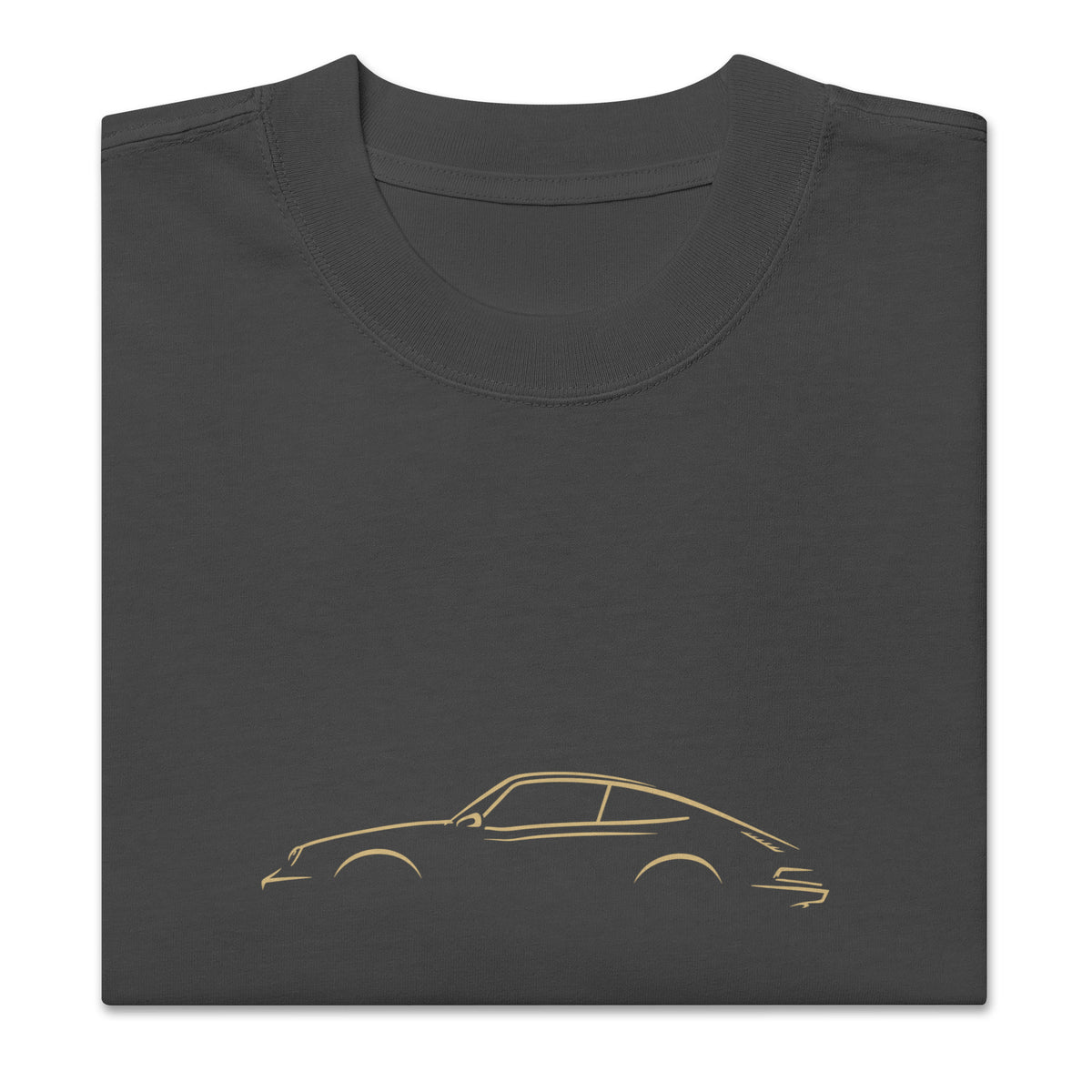 Porsche 911 (G-Series) Vintage Faded Tee in Faded Black — folded garment view