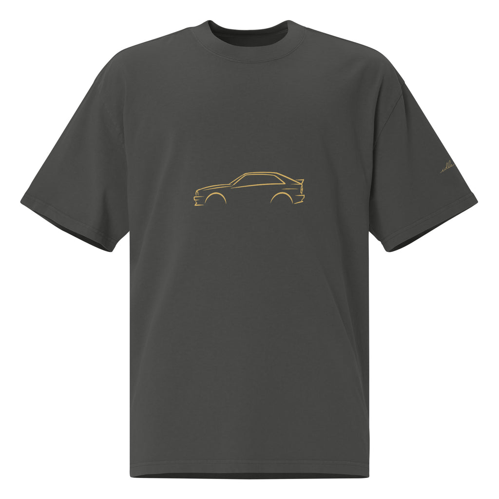 Audi Ur-quattro Vintage Faded Tee in Faded Coal — front view