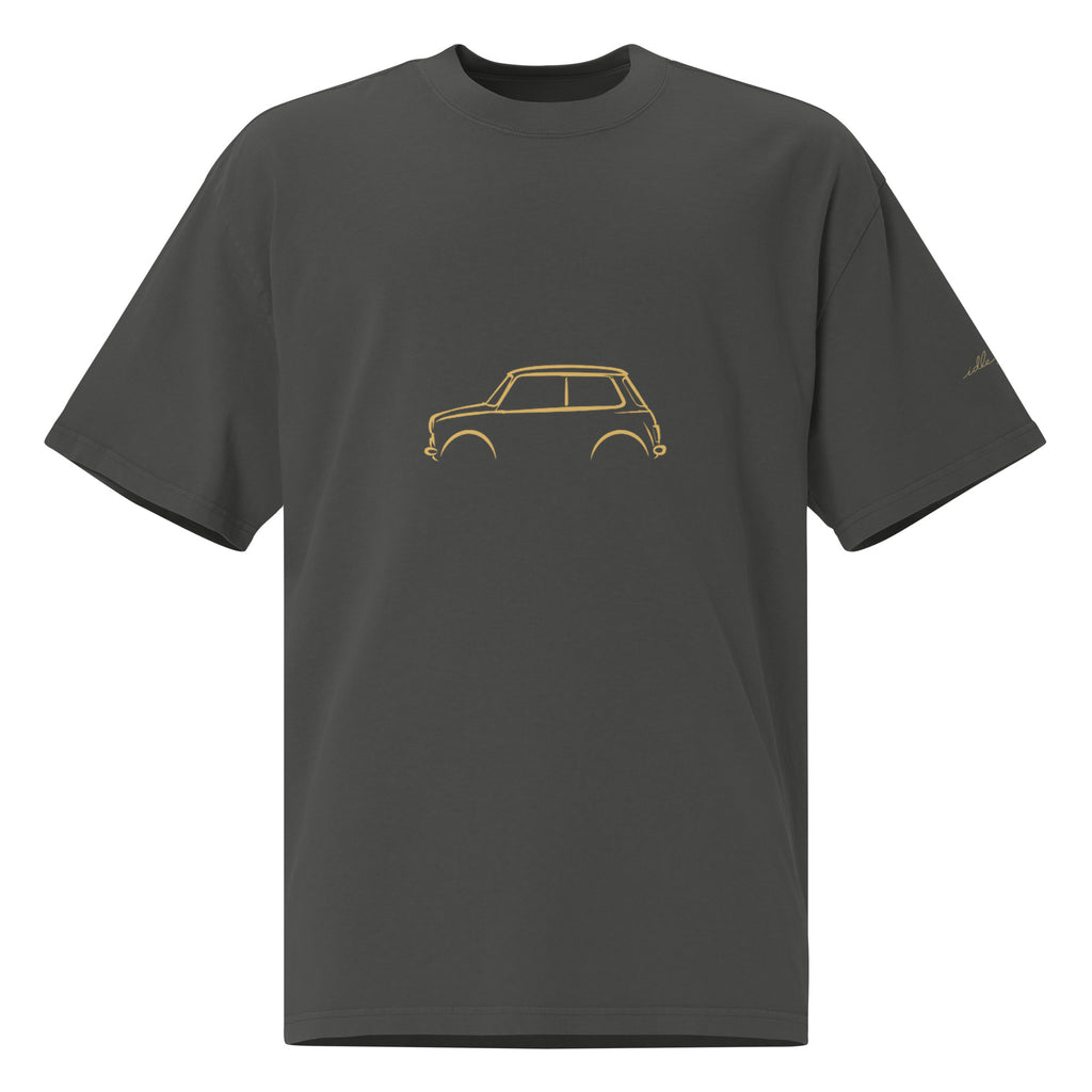 Classic Mini Cooper Vintage Faded Tee in Faded Coal — front view
