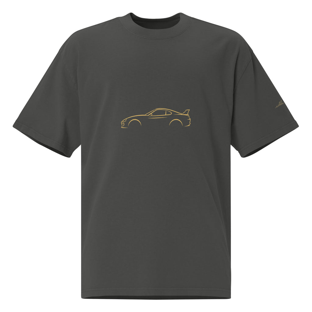 Toyota Supra (A80) Vintage Faded Tee in Faded Coal — front view