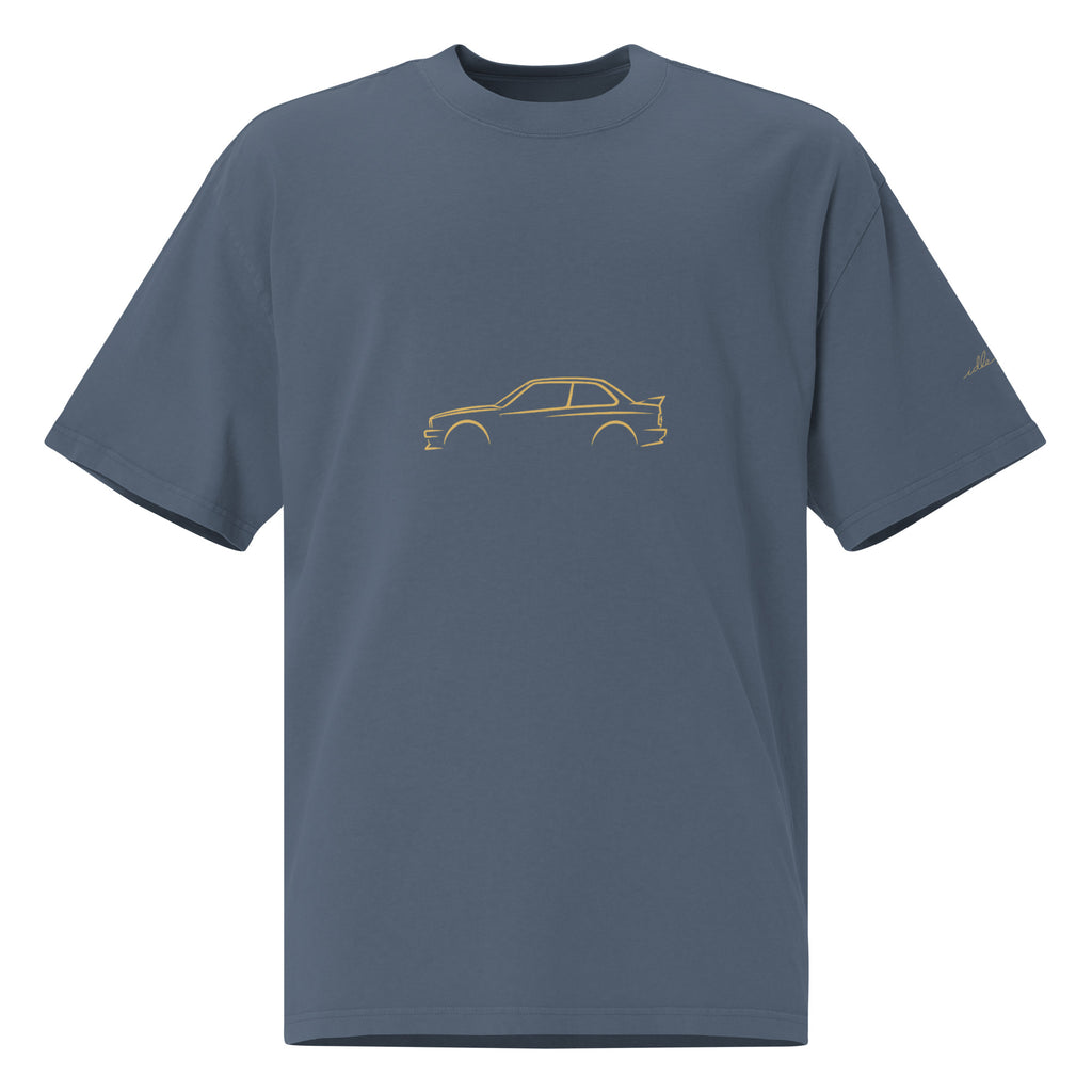 BMW M3 (E30) Vintage Faded Tee in Faded Indigo — front view