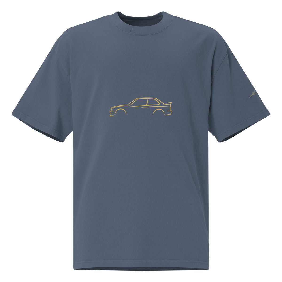 BMW M3 (E30) Vintage Faded Tee in Faded Indigo — front view