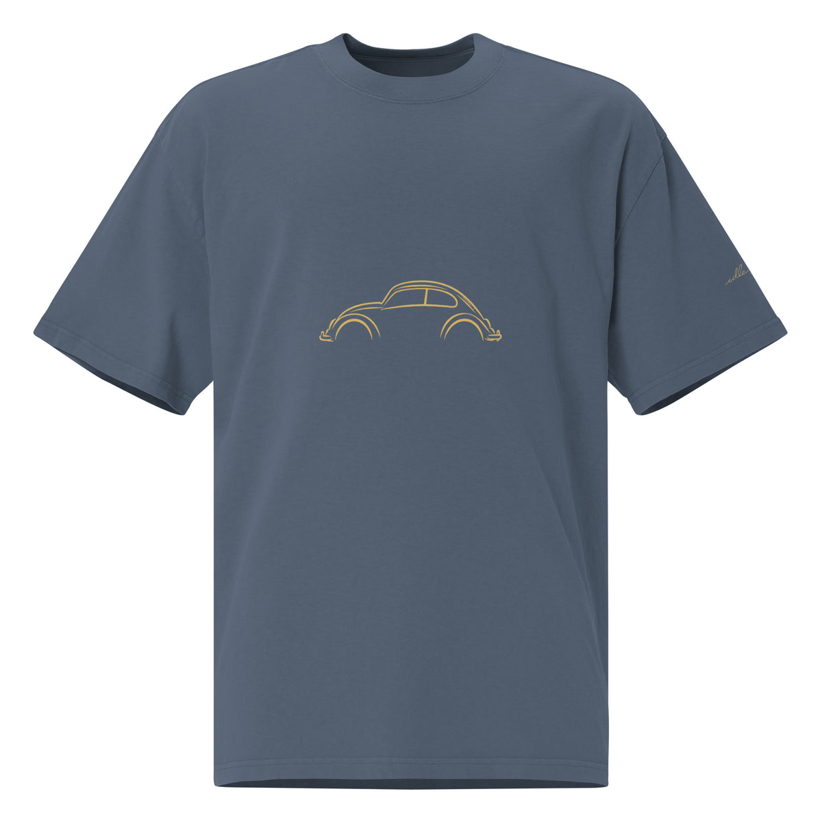 Volkswagen Beetle Vintage Faded Tee in Faded Indigo — front view