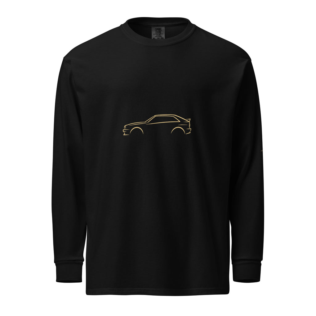 Audi Ur-quattro Signature Long Sleeve — Gold Linework in Black — front view