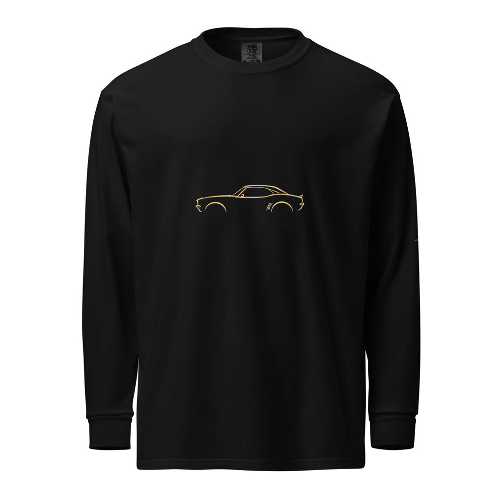 Chevrolet Camaro (1969) Signature Long Sleeve — Gold Linework in Black — front view
