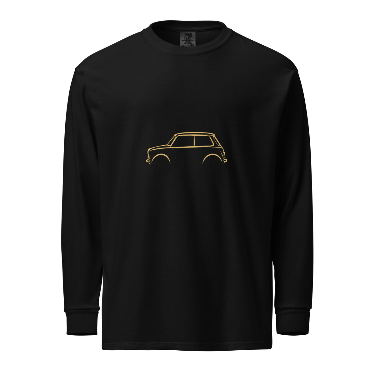 Classic Mini Cooper Signature Long Sleeve — Gold Linework in Black — front view