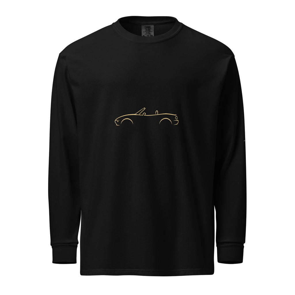 Mazda MX-5 (NA) Signature Long Sleeve — Gold Linework in Black — front view