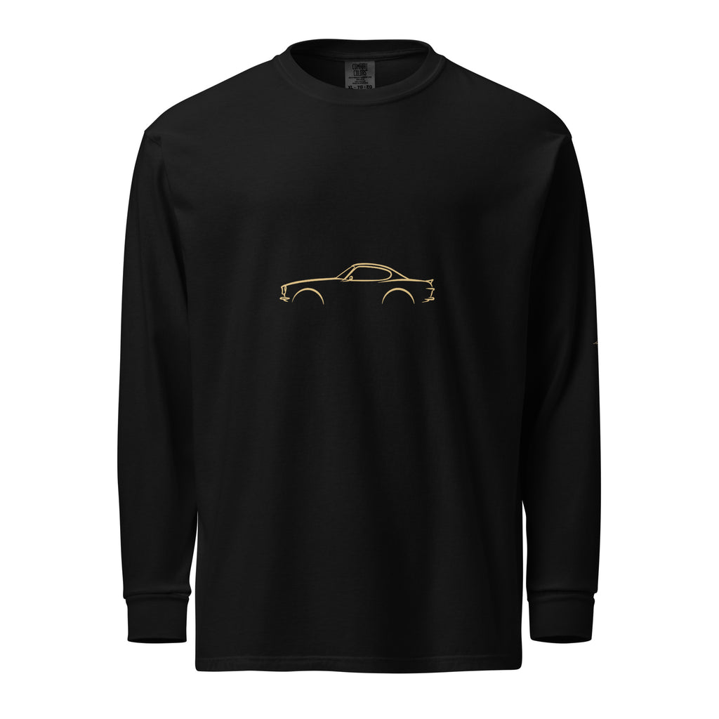 Volvo P1800 Signature Long Sleeve — Gold Linework in Black — front view