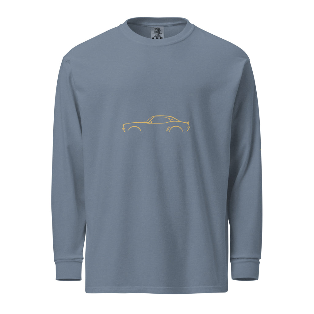 Chevrolet Camaro (1969) Signature Long Sleeve — Gold Linework in Blue Jean — front view