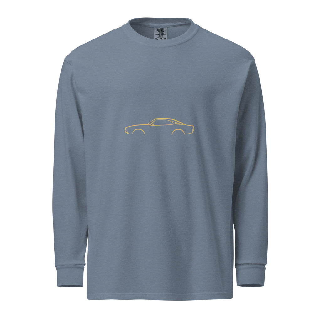 Dodge Charger (1969) Signature Long Sleeve — Gold Linework in Blue Jean — front view