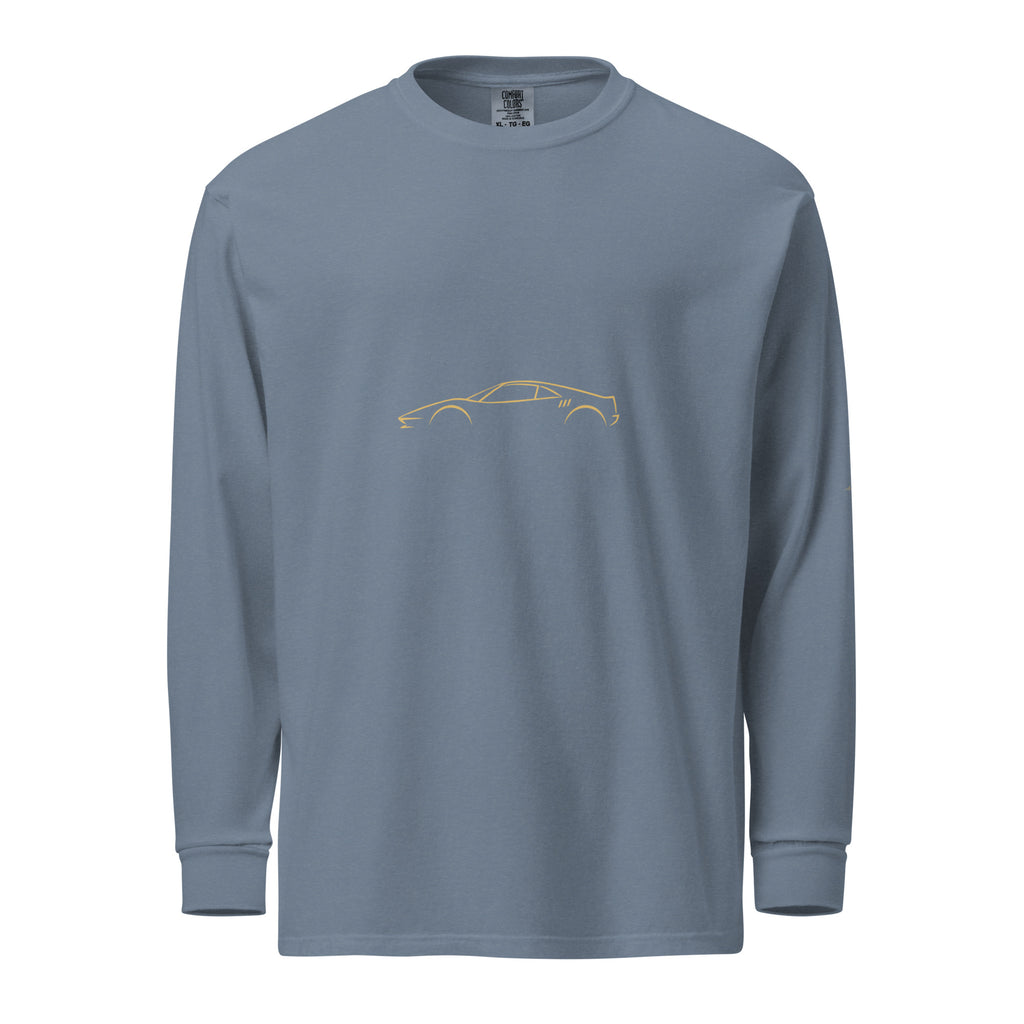 Ferrari 288 GTO Signature Long Sleeve — Gold Linework in Blue Jean — front view