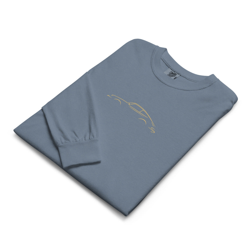 Porsche 911 (G-Series) Signature Long Sleeve in Blue Jean — folded garment view