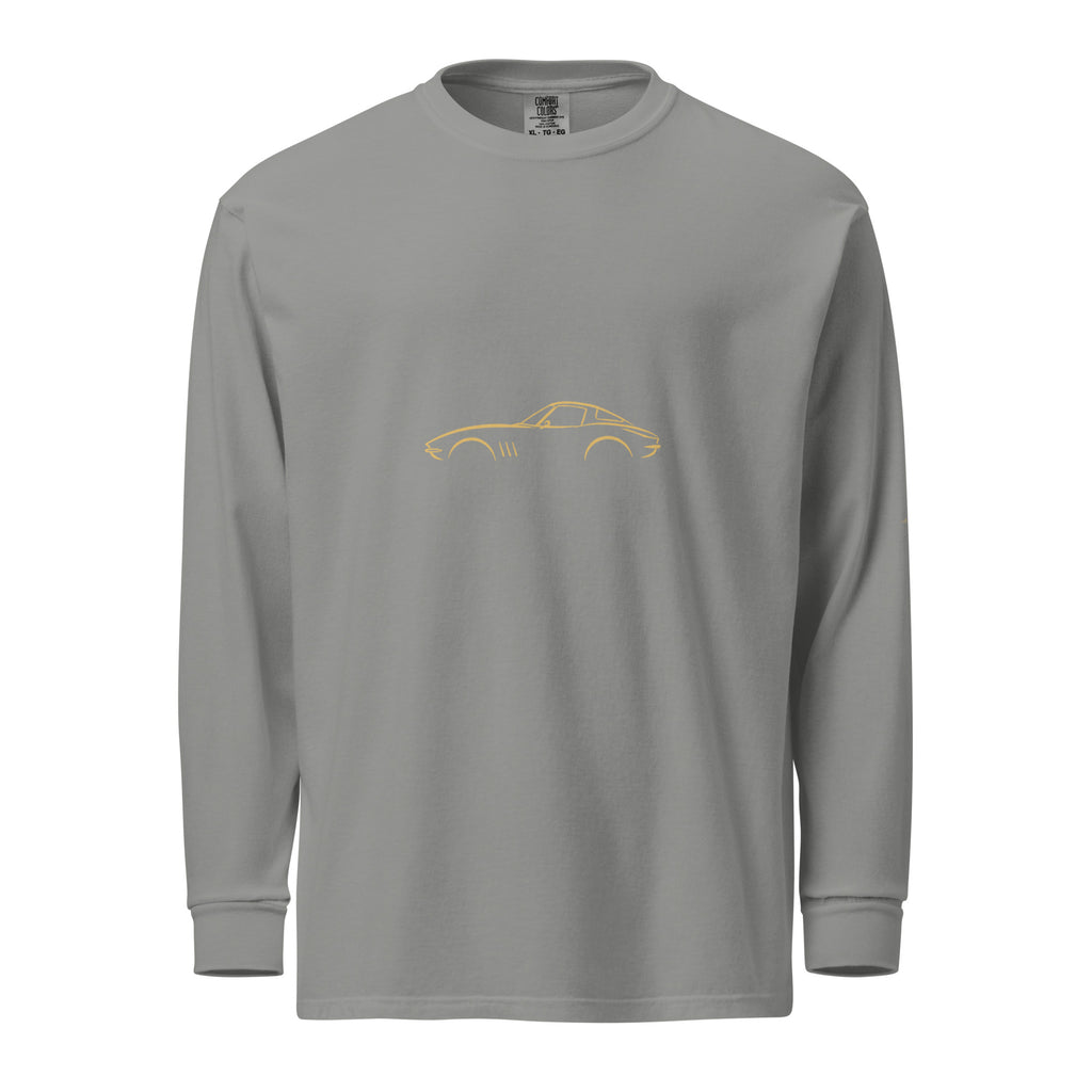 Chevrolet Corvette C2 Signature Long Sleeve — Gold Linework in Grey — front view