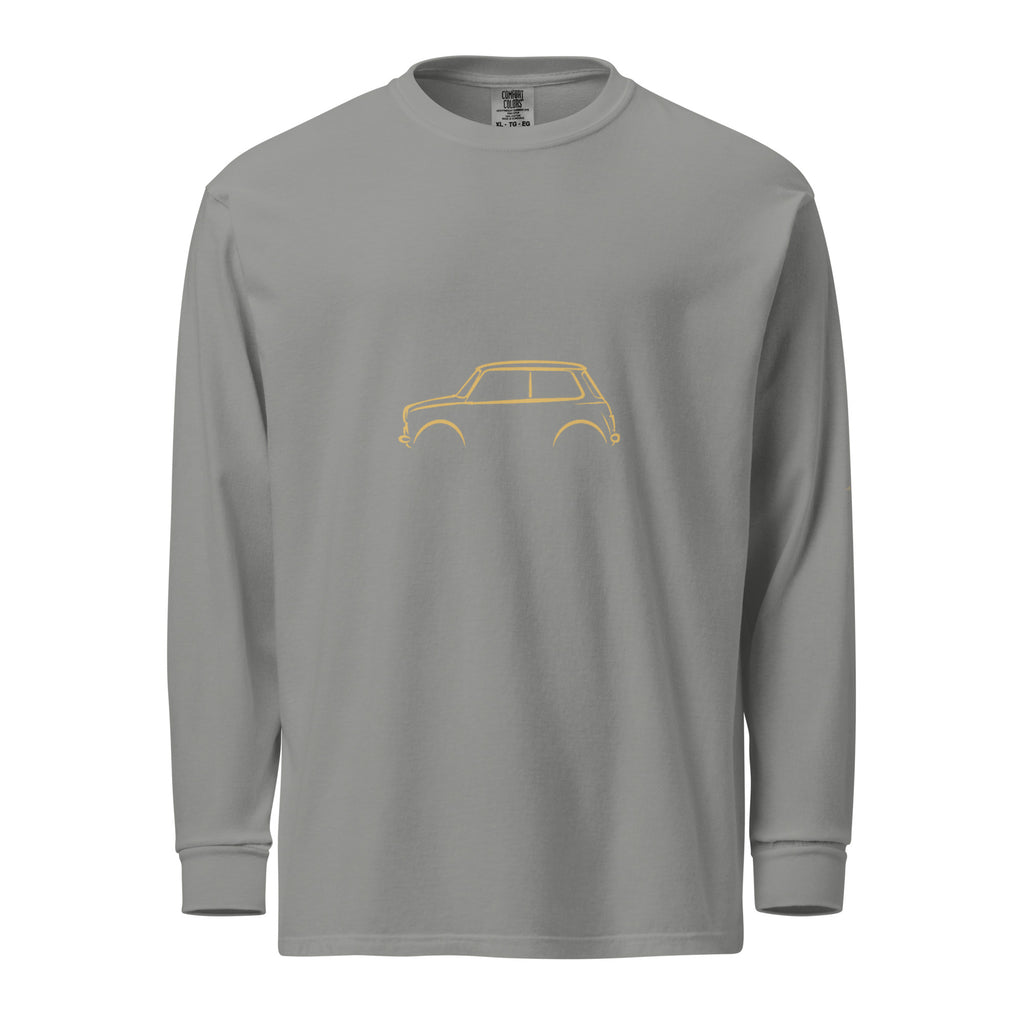 Classic Mini Cooper Signature Long Sleeve — Gold Linework in Grey — front view