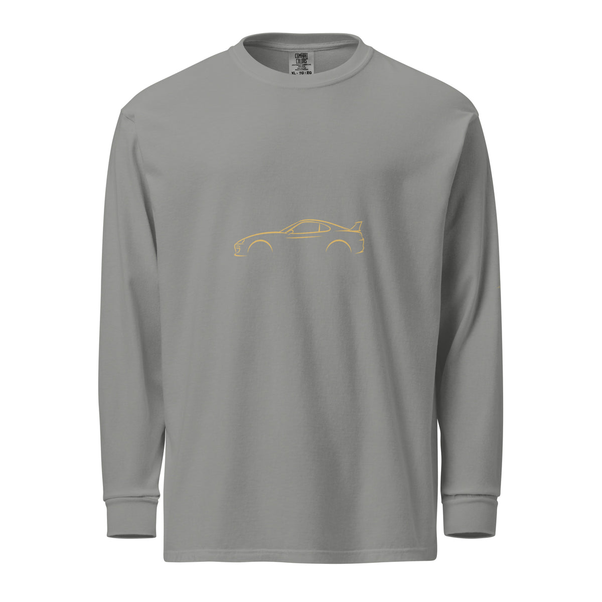 Toyota Supra (A80) Signature Long Sleeve — Gold Linework in Grey — front view
