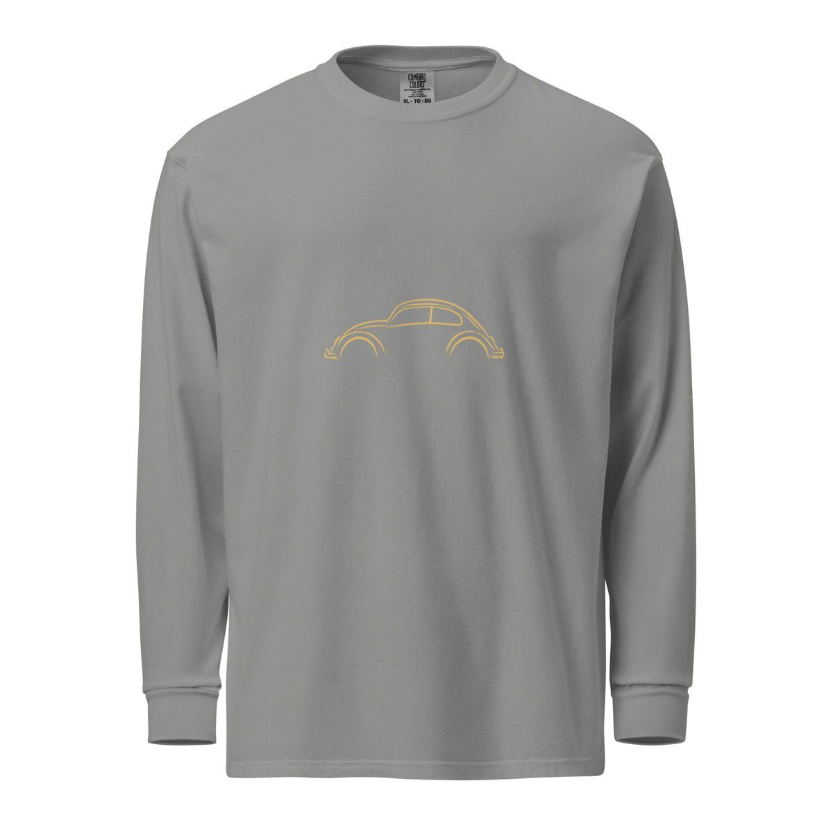 Volkswagen Beetle Signature Long Sleeve — Gold Linework in Grey — front view