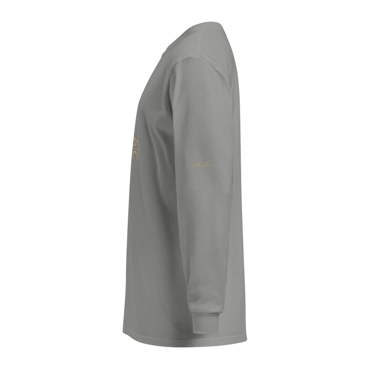 Audi Ur-quattro Signature Long Sleeve — Gold Linework in Grey — left sleeve view