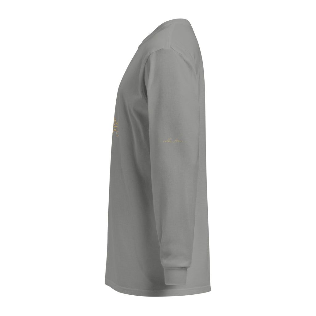 BMW M3 (E30) Signature Long Sleeve — Gold Linework in Grey — left sleeve view