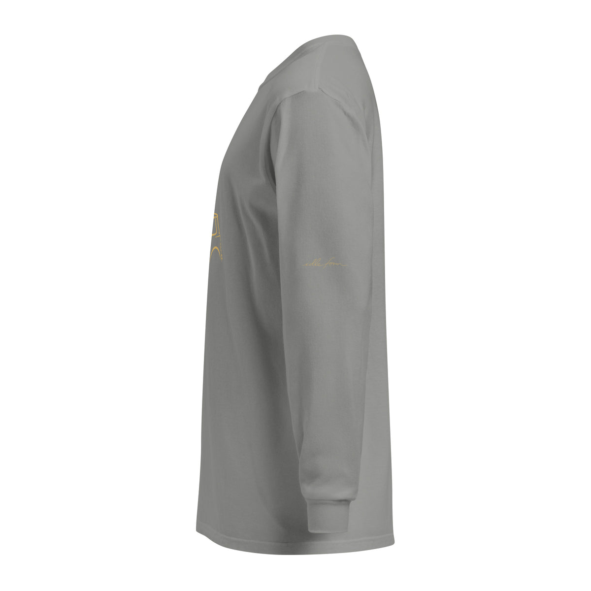 Classic Mini Cooper Signature Long Sleeve — Gold Linework in Grey — left sleeve view
