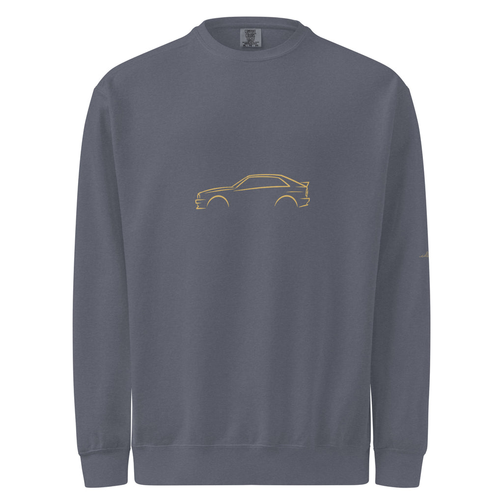Audi Ur-quattro Garment-Dyed Sweatshirt in Denim — front view