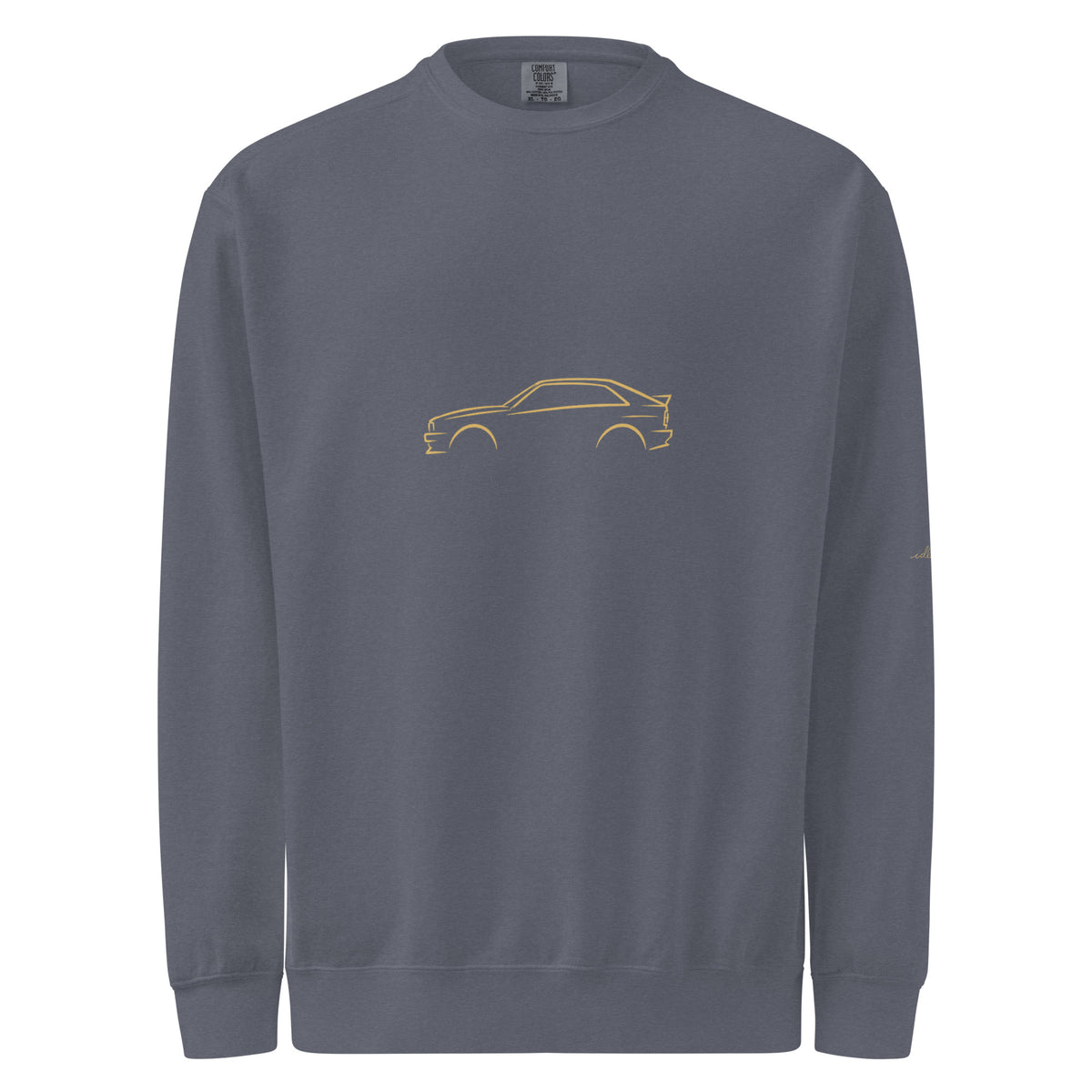 Audi Ur-quattro Garment-Dyed Sweatshirt in Denim — front view