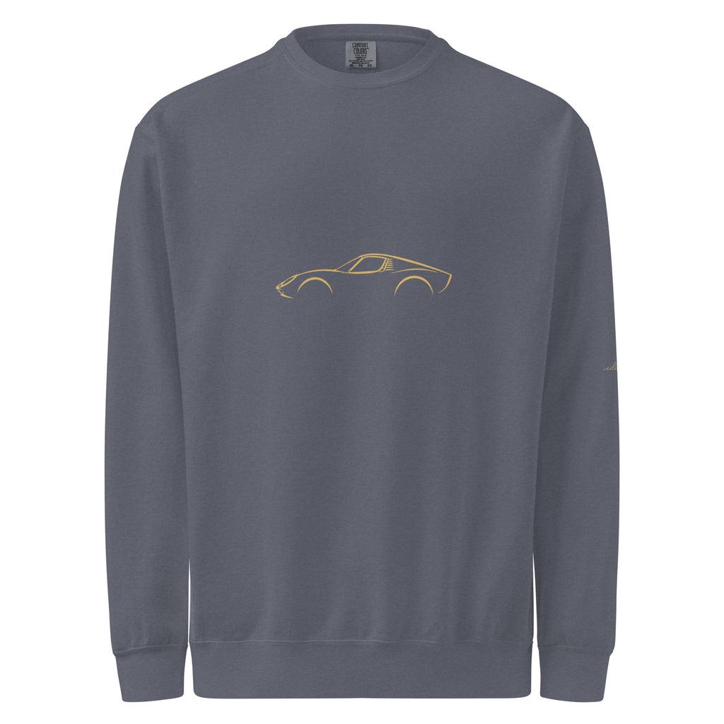 Lamborghini Miura Garment-Dyed Sweatshirt in Denim — front view