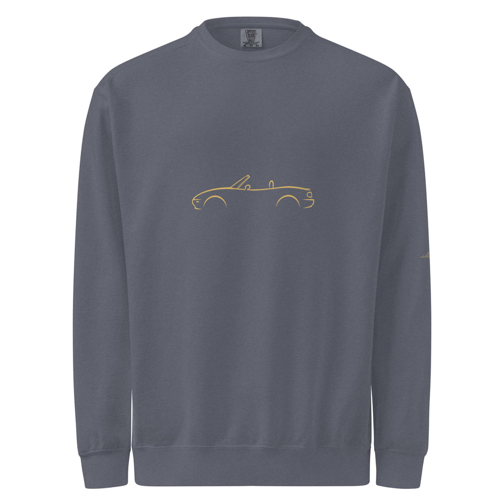 Mazda MX-5 (NA) Garment-Dyed Sweatshirt in Denim — front view