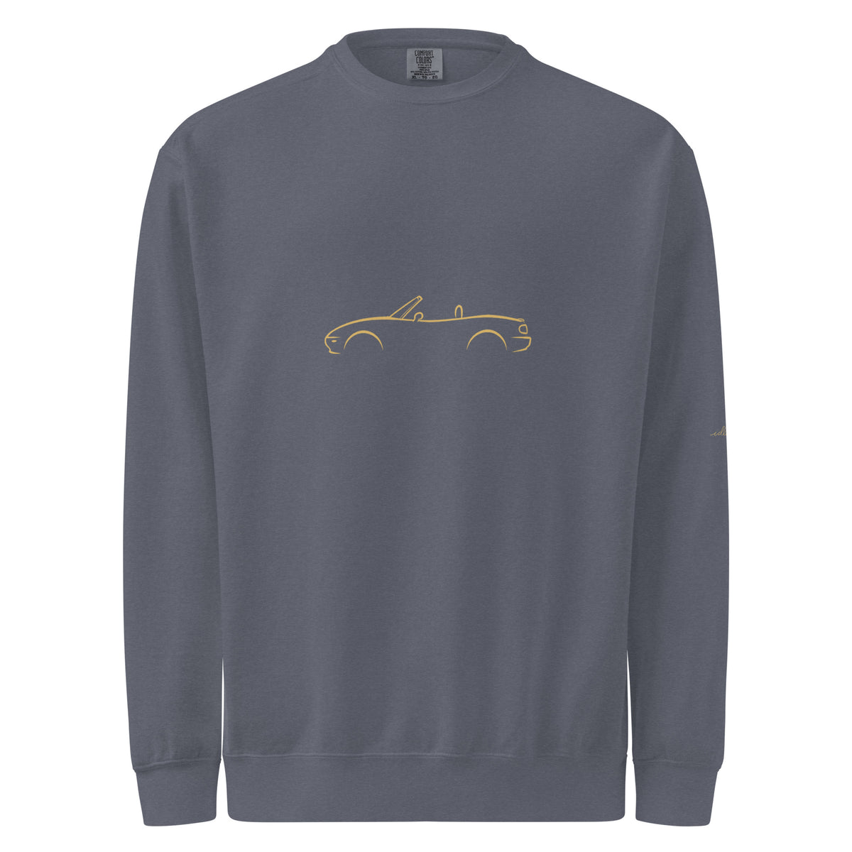 Mazda MX-5 (NA) Garment-Dyed Sweatshirt in Denim — front view