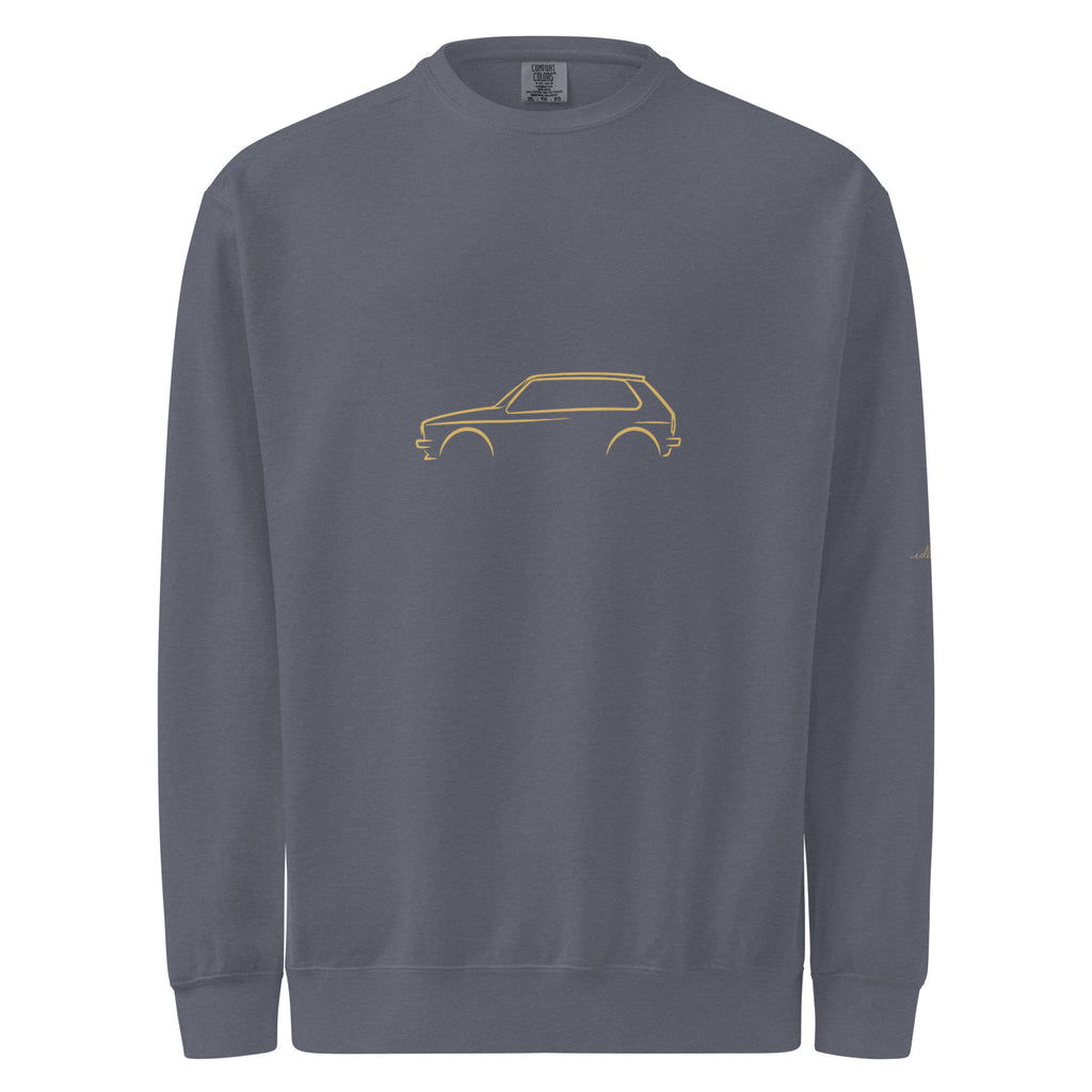 Volkswagen Golf GTI Mk1 Garment-Dyed Sweatshirt in Denim — front view