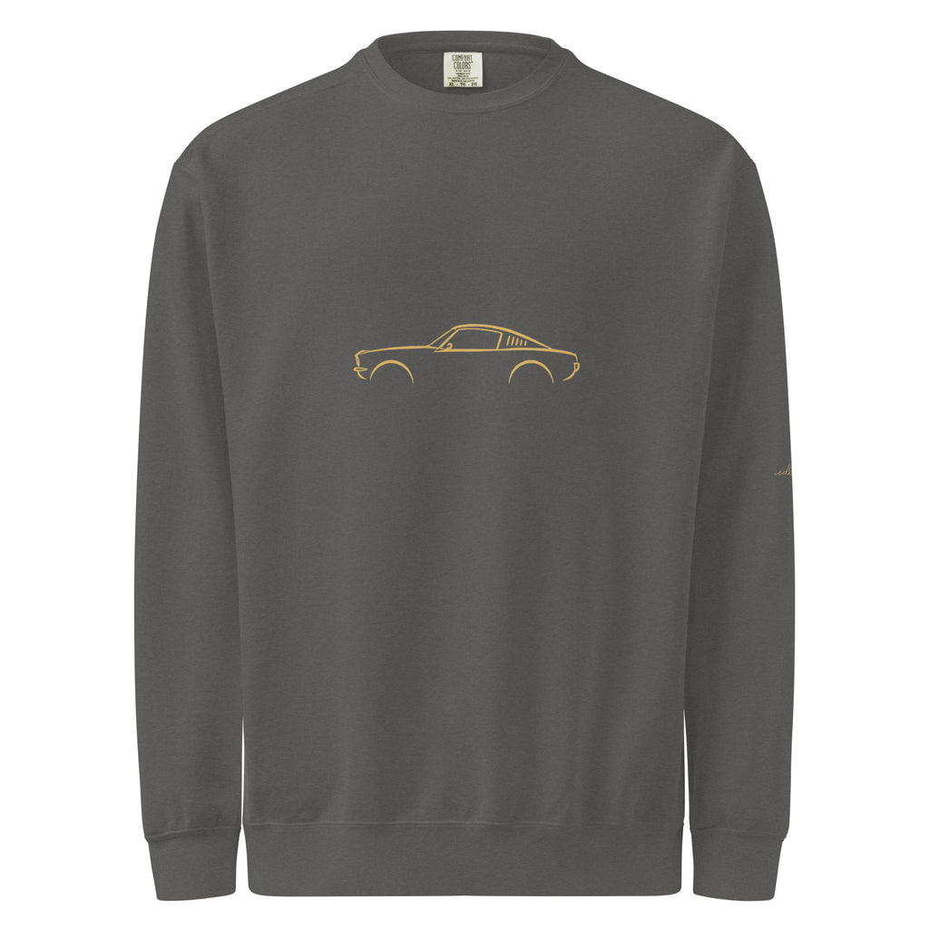 Ford Mustang Fastback (1965) Garment-Dyed Sweatshirt in Pepper — front view