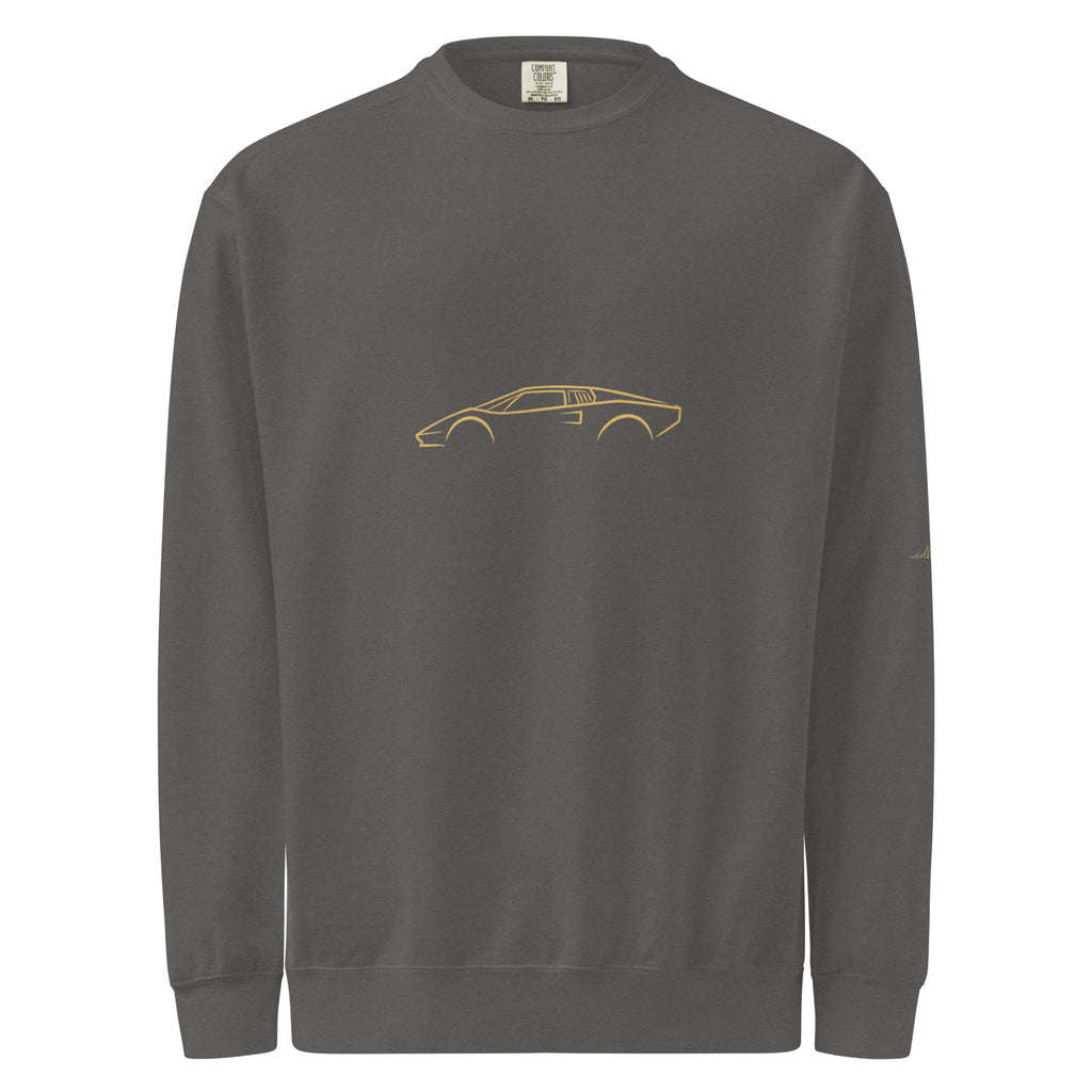 Lamborghini Countach LP400 Garment-Dyed Sweatshirt in Pepper — front view