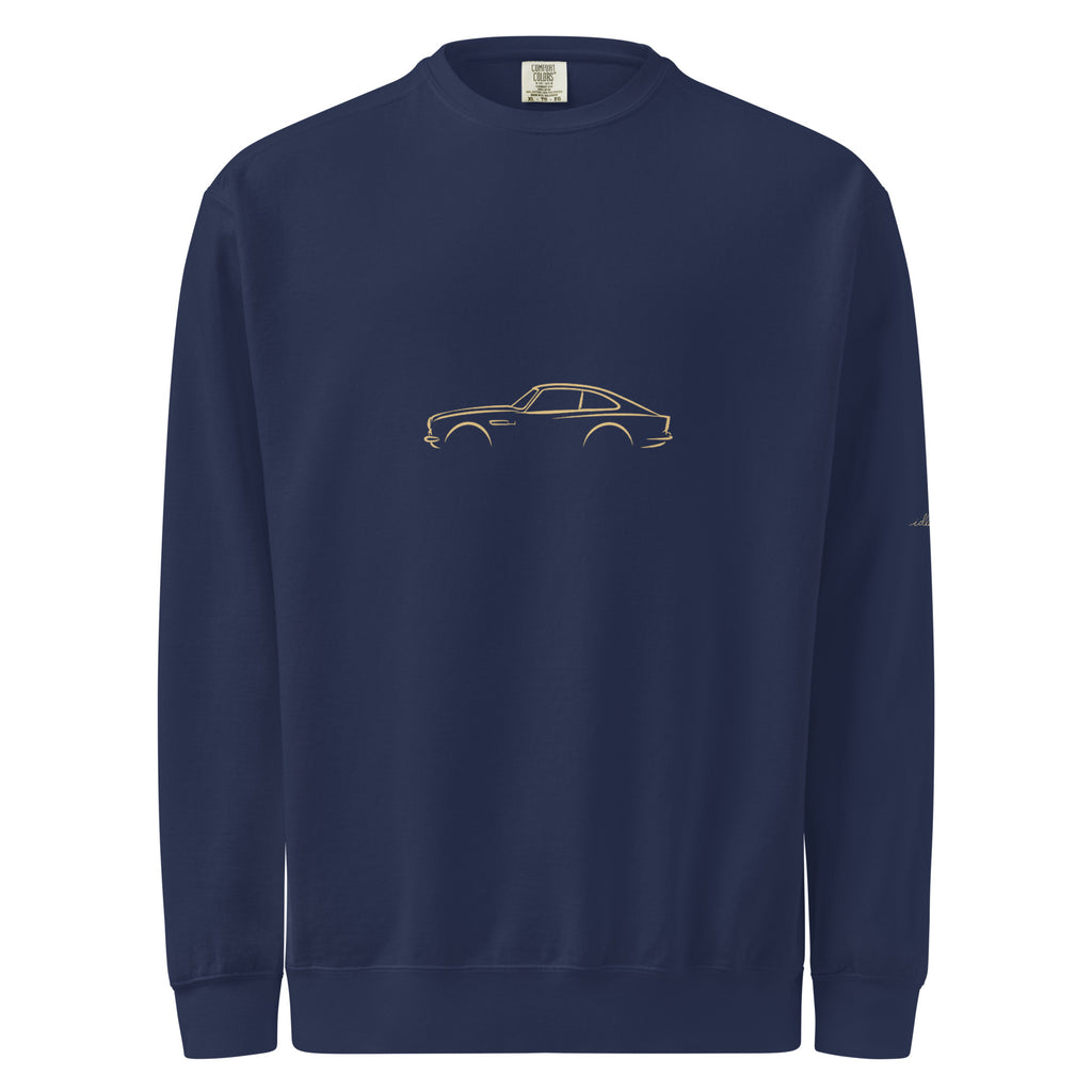 Aston Martin DB5 Garment-Dyed Sweatshirt in True Navy — front view