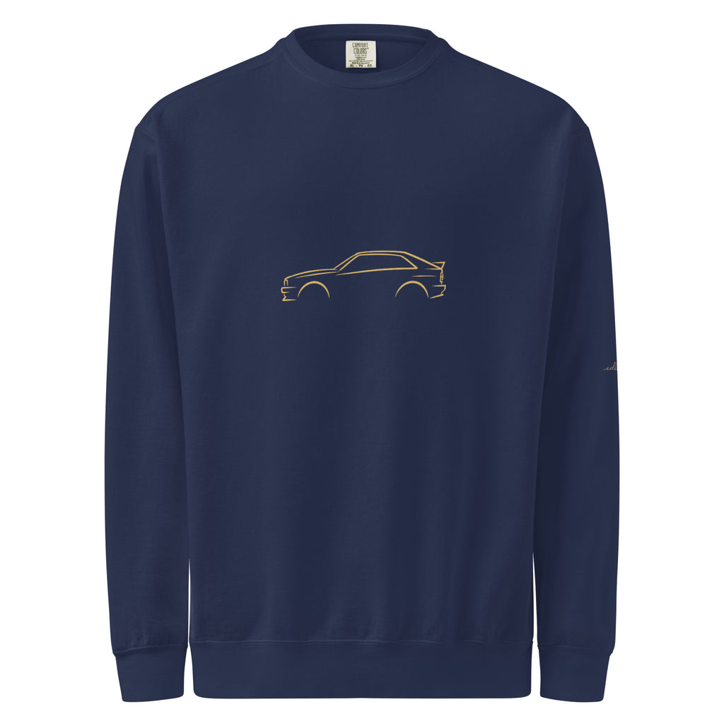 Audi Ur-quattro Garment-Dyed Sweatshirt in True Navy — front view
