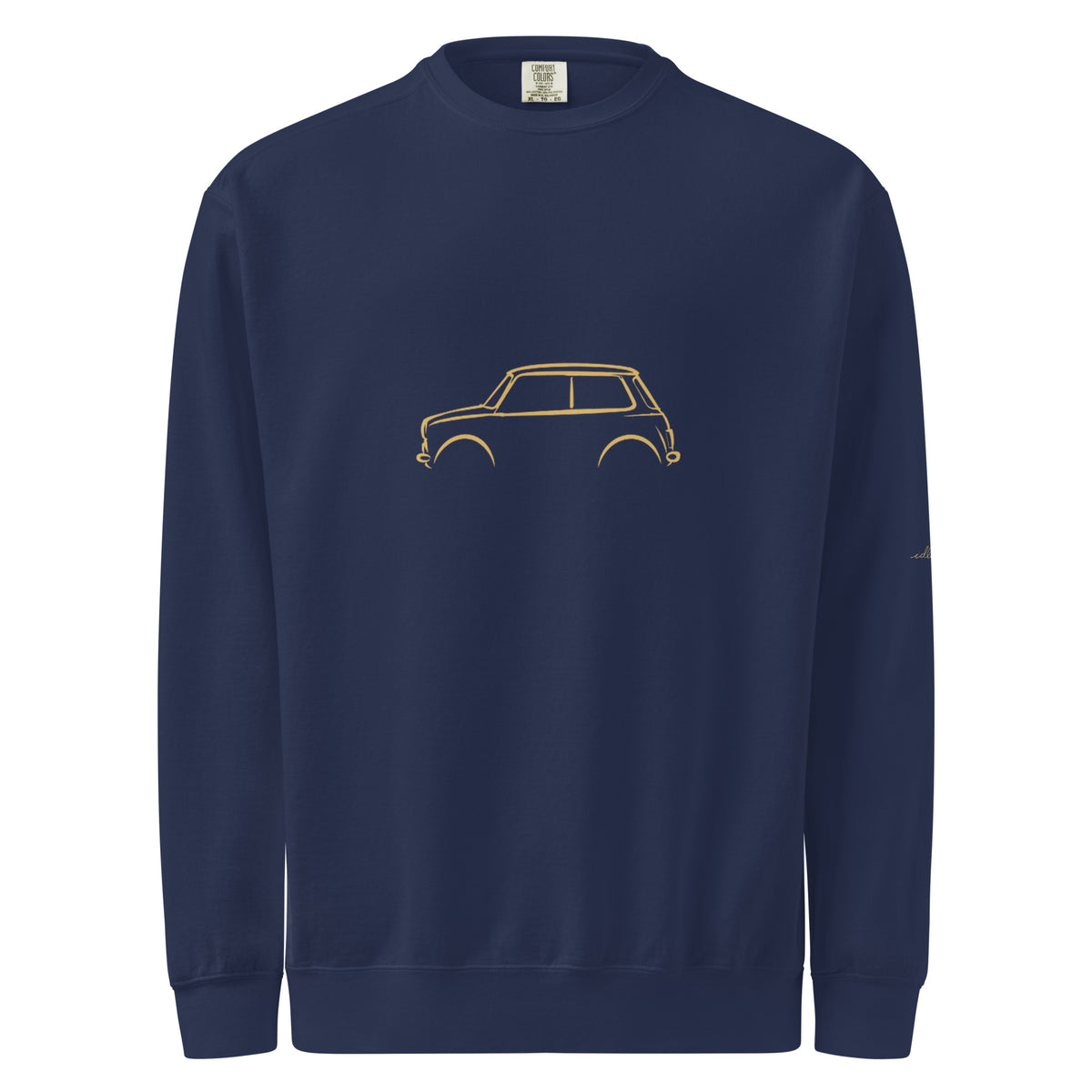 Classic Mini Cooper Garment-Dyed Sweatshirt in True Navy — front view