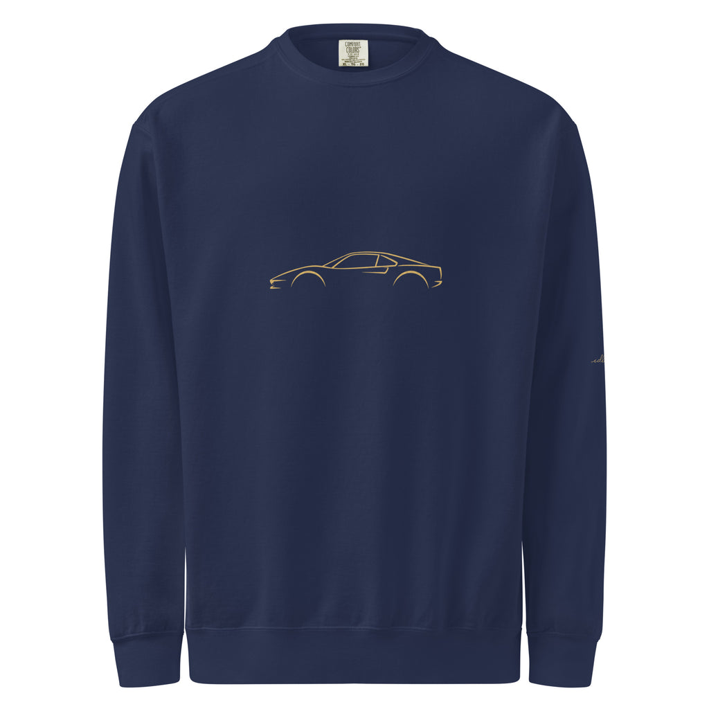 Ferrari 308 GTB Garment-Dyed Sweatshirt in True Navy — front view