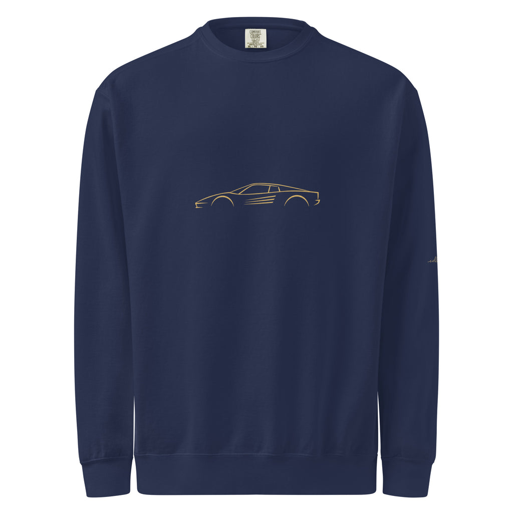 Ferrari Testarossa Garment-Dyed Sweatshirt in True Navy — front view