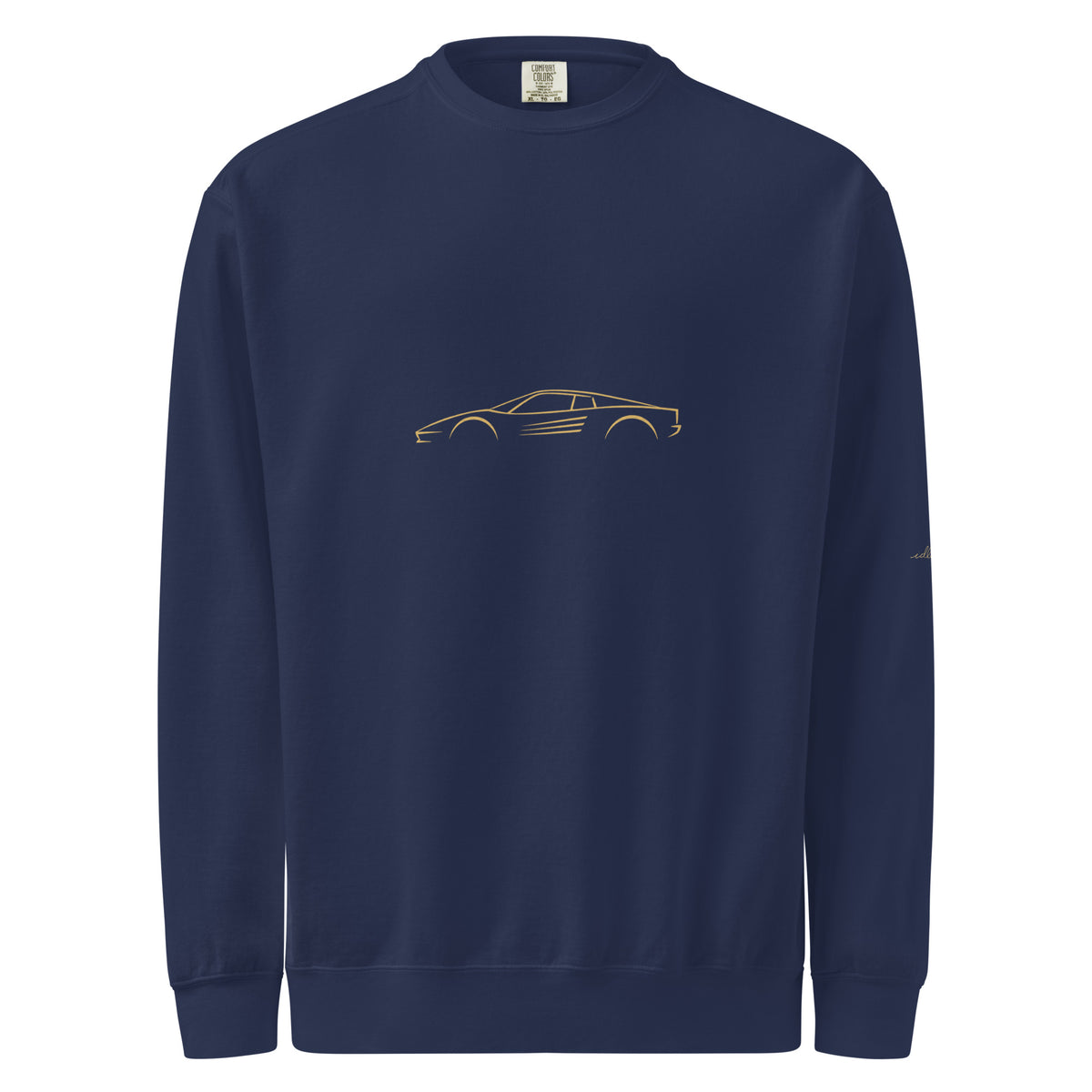 Ferrari Testarossa Garment-Dyed Sweatshirt in True Navy — front view