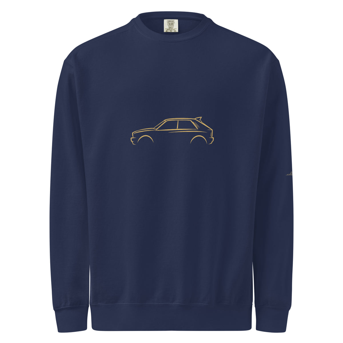 Lancia Delta Integrale Evo Garment-Dyed Sweatshirt in True Navy — front view