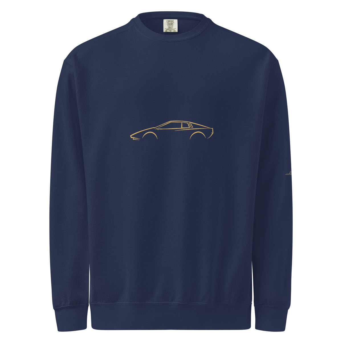Lotus Esprit S1 Garment-Dyed Sweatshirt in True Navy — front view