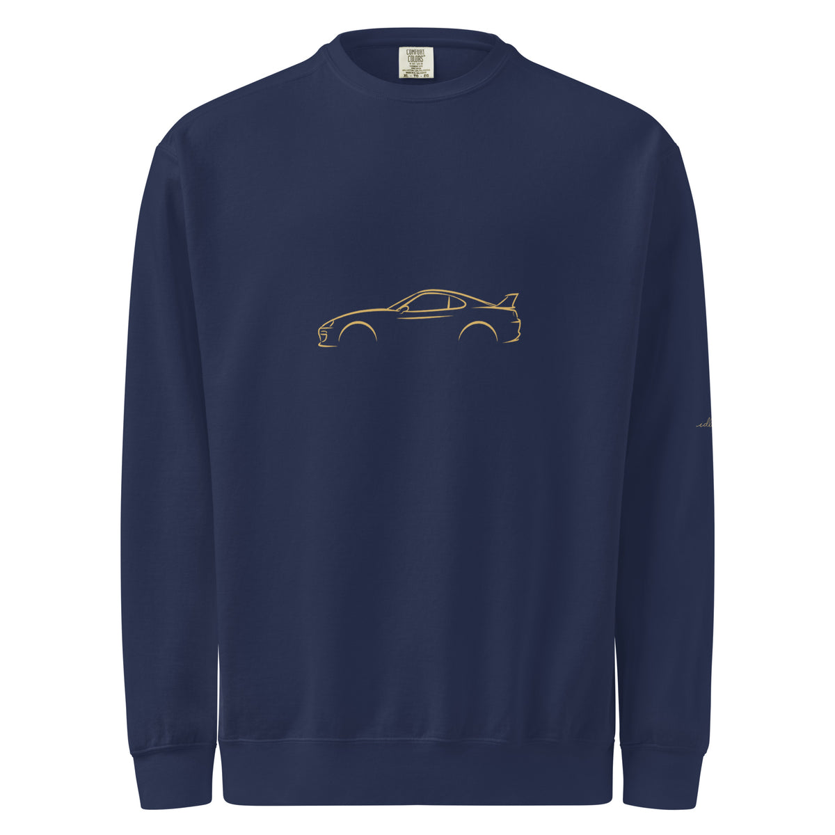 Toyota Supra (A80) Garment-Dyed Sweatshirt in True Navy — front view