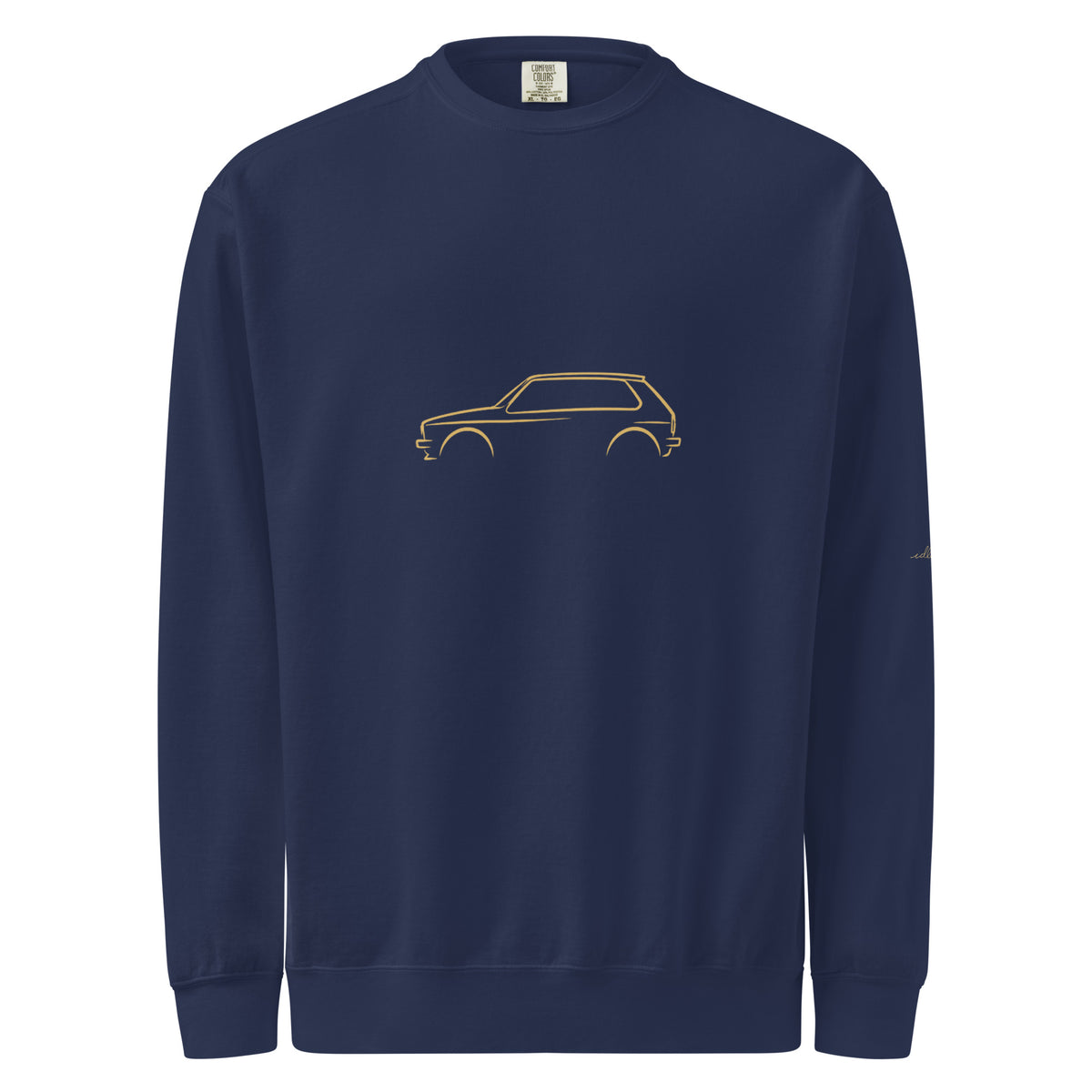 Volkswagen Golf GTI Mk1 Garment-Dyed Sweatshirt in True Navy — front view